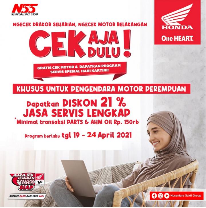 Hari Kartini,Honda Nusantara Sakti Pringsewu Berikan Diskon Bagi Wanita